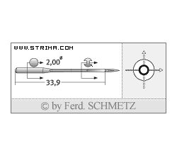 Strojové jehly pro průmyslové šicí stroje Schmetz 558 SERV 7 100