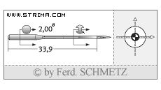 Strojové jehly pro průmyslové šicí stroje Schmetz 558 SES 100