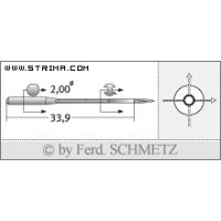 Strojové jehly pro průmyslové šicí stroje Schmetz 558 SPI 90