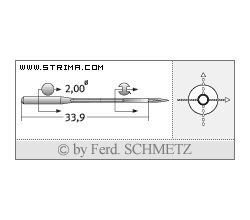 Strojové jehly pro průmyslové šicí stroje Schmetz 558 SPI 90