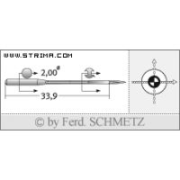 Strojové jehly pro průmyslové šicí stroje Schmetz 558 SUK 110