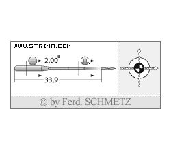 Strojové jehly pro průmyslové šicí stroje Schmetz 558 SUK 110