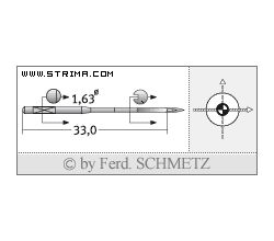 Strojové jehly pro průmyslové šicí stroje Schmetz 750 SES 110
