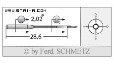 Strojové jehly pro průmyslové šicí stroje Schmetz 81X1 60