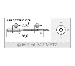 Strojové jehly pro průmyslové šicí stroje Schmetz 81X1 75