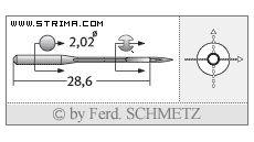 Strojové jehly pro průmyslové šicí stroje Schmetz 81X1 100
