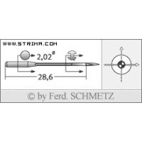 Strojové jehly pro průmyslové šicí stroje Schmetz 82X13 SES 90