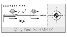 Strojové jehly pro průmyslové šicí stroje Schmetz 82X13 SUK 90
