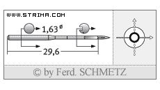Strojové jehly pro průmyslové šicí stroje Schmetz 88X1 80