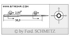 Strojové jehly pro průmyslové šicí stroje Schmetz 971 B/1 90