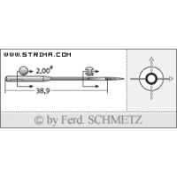 Strojové jehly pro průmyslové šicí stroje Schmetz 971 B/1 100