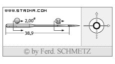 Strojové jehly pro průmyslové šicí stroje Schmetz 971 B/1 100