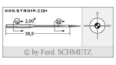 Strojové jehly pro průmyslové šicí stroje Schmetz 971 B/1 SES 80