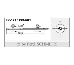 Strojové jehly pro průmyslové šicí stroje Schmetz 971 B/1 SES 80