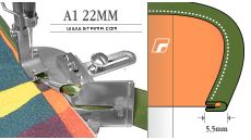 Lemovač oboustranný skládající pro šicí stroje A1 22MM