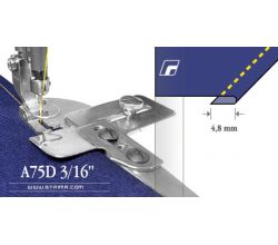 Zakladač s podvinutím pro šicí stroje A75D 3/16