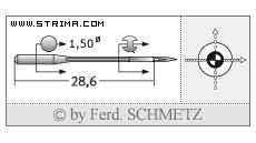 Strojové jehly pro průmyslové šicí stroje Schmetz B-26 SUK 80