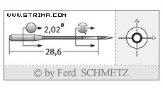 Strojové jehly pro průmyslové overlocky Schmetz B-27 60