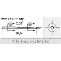 Strojové jehly pro průmyslové overlocky Schmetz B-27 SPI 60
