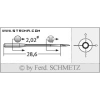 Strojové jehly pro průmyslové šicí stroje Schmetz B-29 110