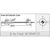 Strojové jehly pro průmyslové šicí stroje Schmetz B-63 SES 65
