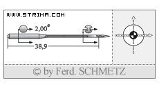 Strojové jehly pro průmyslové šicí stroje Schmetz B-63 SES 65