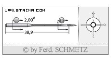 Strojové jehly pro průmyslové šicí stroje Schmetz B-63 SPI 80
