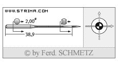 Strojové jehly pro průmyslové šicí stroje Schmetz B-63 SUK 100
