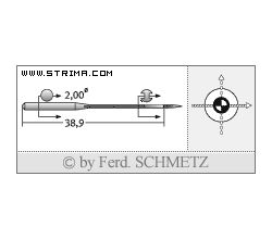 Strojové jehly pro průmyslové šicí stroje Schmetz B-63 SUK 100