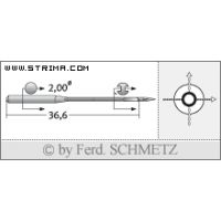 Strojové jehly pro průmyslové šicí stroje Schmetz B-64 110