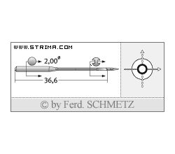 Strojové jehly pro průmyslové šicí stroje Schmetz B-64 120