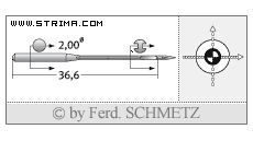 Strojové jehly pro průmyslové šicí stroje Schmetz B-64 SUK 70