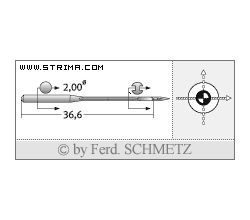Strojové jehly pro průmyslové šicí stroje Schmetz B-64 SUK 90