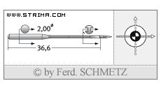Strojové jehly pro průmyslové šicí stroje Schmetz B-64 SUK 100