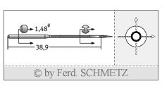 Strojové jehly pro průmyslové šicí stroje Schmetz B-1014 90