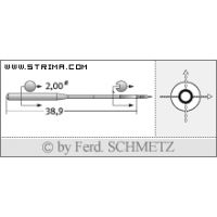 Strojové jehly pro průmyslové šicí stroje Schmetz D-5 200 - Jehly pro pytlovací šicí stroje Siruba