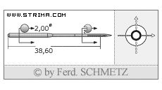 Strojové jehly pro průmyslové šicí stroje Schmetz DVX57 70