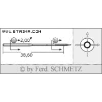 Strojové jehly pro průmyslové šicí stroje Schmetz DVX57 90