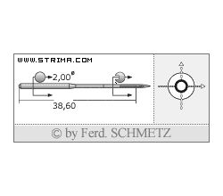 Strojové jehly pro průmyslové šicí stroje Schmetz DVX57 BLUK. 120