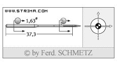 Strojové jehly pro průmyslové šicí stroje Schmetz DVX57 SES 100