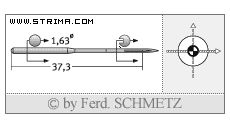 Strojové jehly pro průmyslové šicí stroje Schmetz DVX57 SES 130