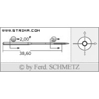Strojové jehly pro průmyslové šicí stroje Schmetz DVX57 SPI 90
