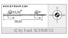 Strojové jehly pro průmyslové šicí stroje Schmetz DVX57 SUK 110