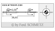 Strojové jehly pro průmyslové šicí stroje Schmetz DVX57 SUK 90