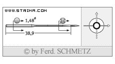 Strojové jehly pro průmyslové šicí stroje Schmetz MY 1014 B 75