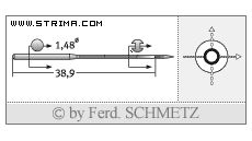 Strojové jehly pro průmyslové šicí stroje Schmetz MY 1014 B 90
