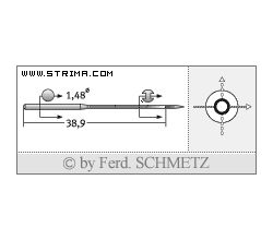 Strojové jehly pro průmyslové šicí stroje Schmetz MY 1014 B 90