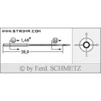 Strojové jehly pro průmyslové šicí stroje Schmetz MY 1014 B 100