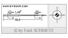 Strojové jehly pro průmyslové šicí stroje Schmetz MY 1014 B SES 80