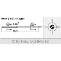 Strojové jehly pro průmyslové šicí stroje Schmetz MY 1014 C 70